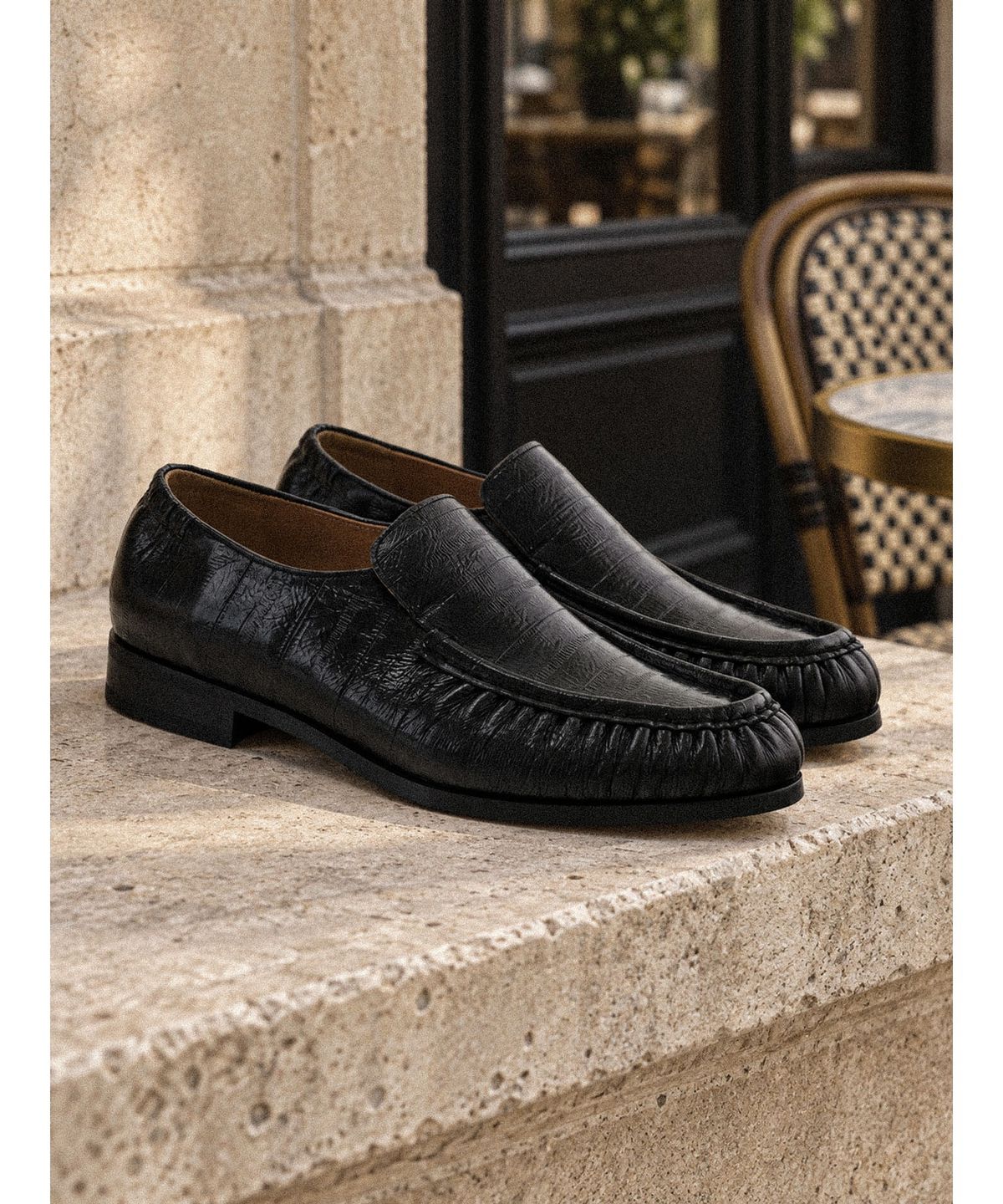올클래식(ALLCLASSIC) Cimer Shirring Loafer #4417 [Black eel]