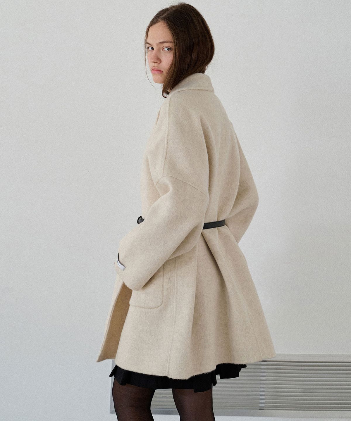 슬로우롤리(SLOWLOLLI) Minimal shawl handmade coat_2 Colors