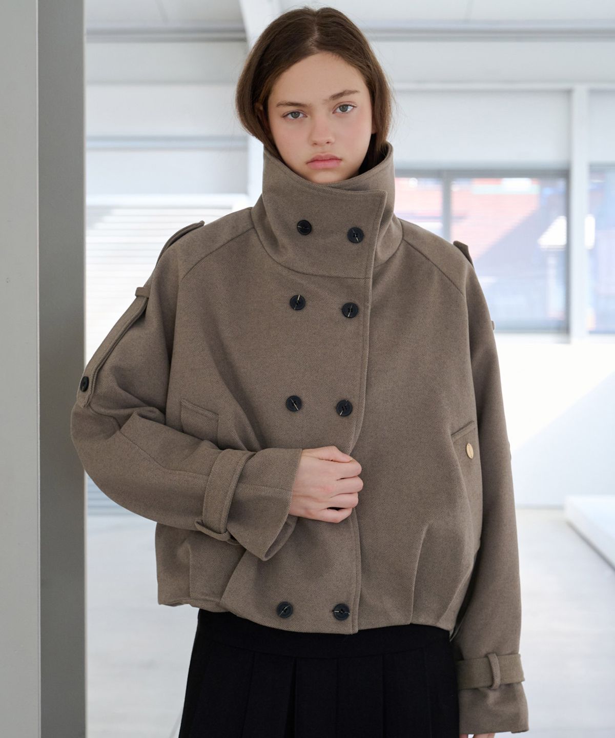 슬로우롤리(SLOWLOLLI) [누빔ver.] High neck wool blouson_2 Colors