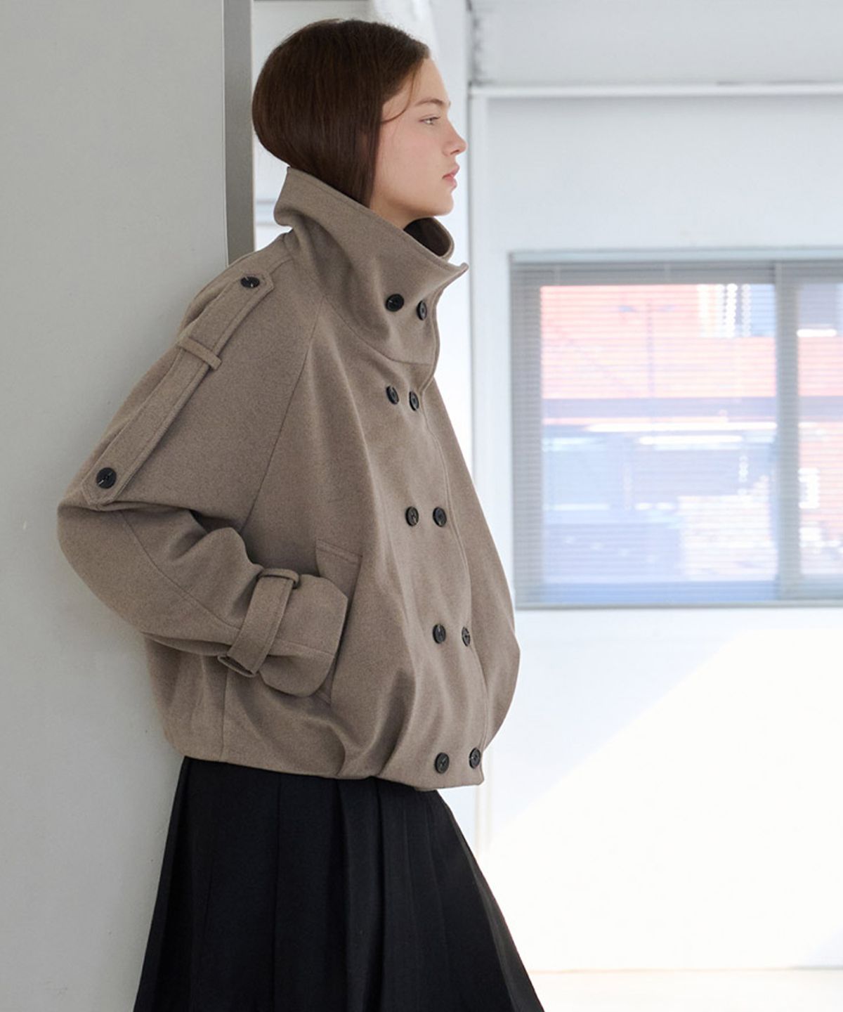 슬로우롤리(SLOWLOLLI) [누빔ver.] High neck wool blouson_2 Colors