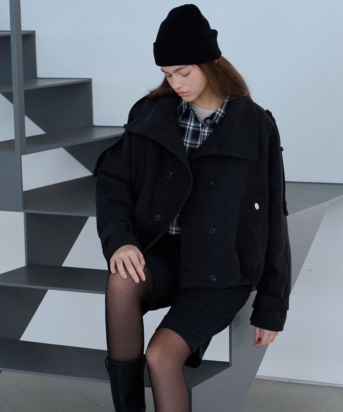 슬로우롤리(SLOWLOLLI) [누빔ver.] High neck wool blouson_2 Colors