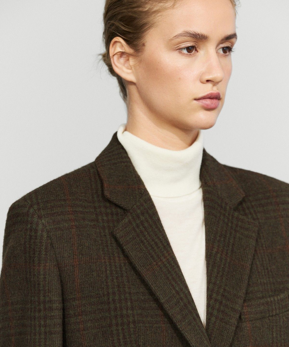 마시모두띠(MASSIMO DUTTI) 체크 울 혼방 블레이저