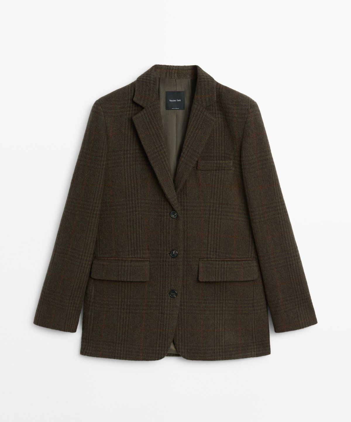 마시모두띠(MASSIMO DUTTI) 체크 울 혼방 블레이저