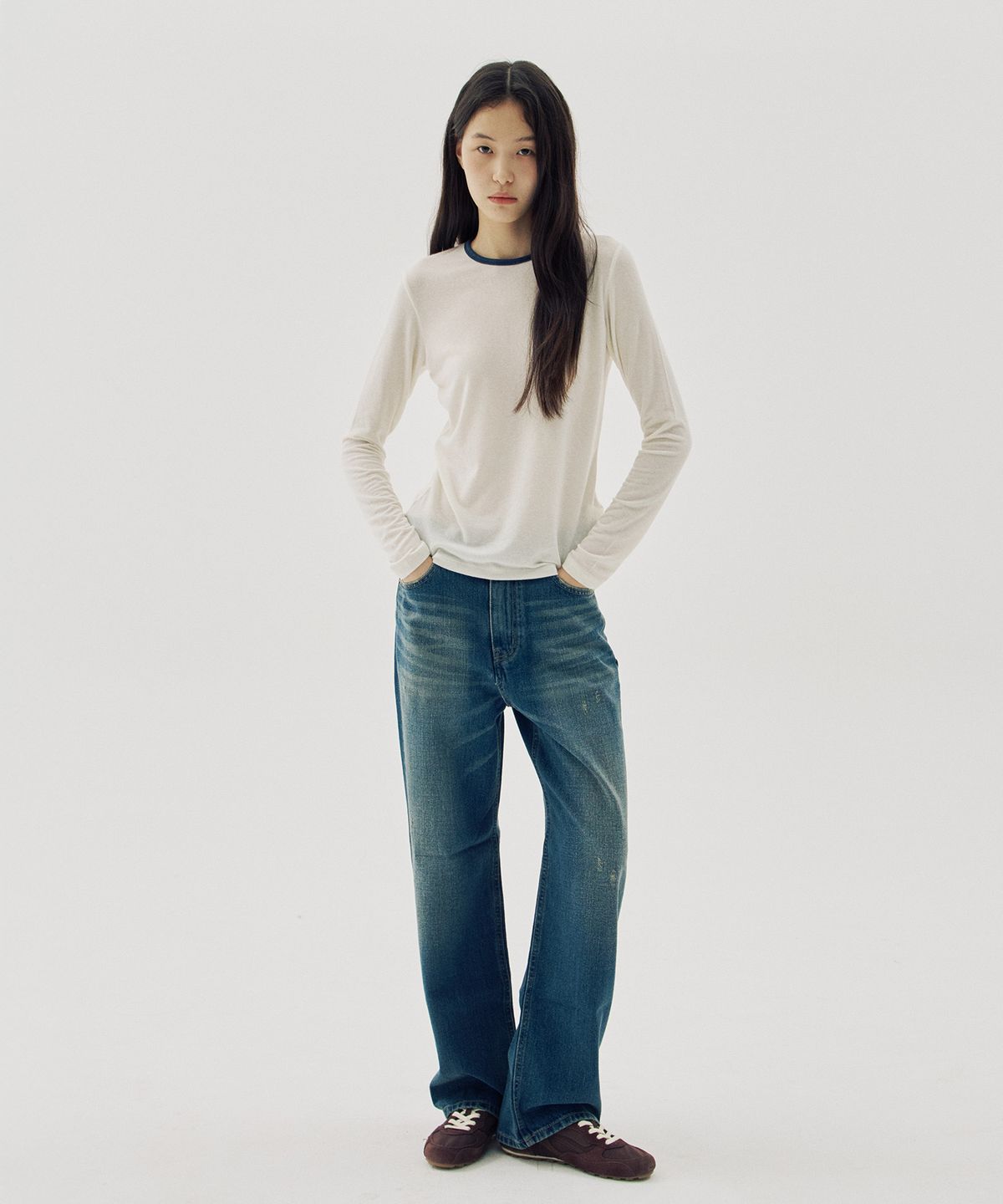 해브 앤 해브(HAVE8HAVE) Rere Tencel Wool Point T-Shirts_2 Color
