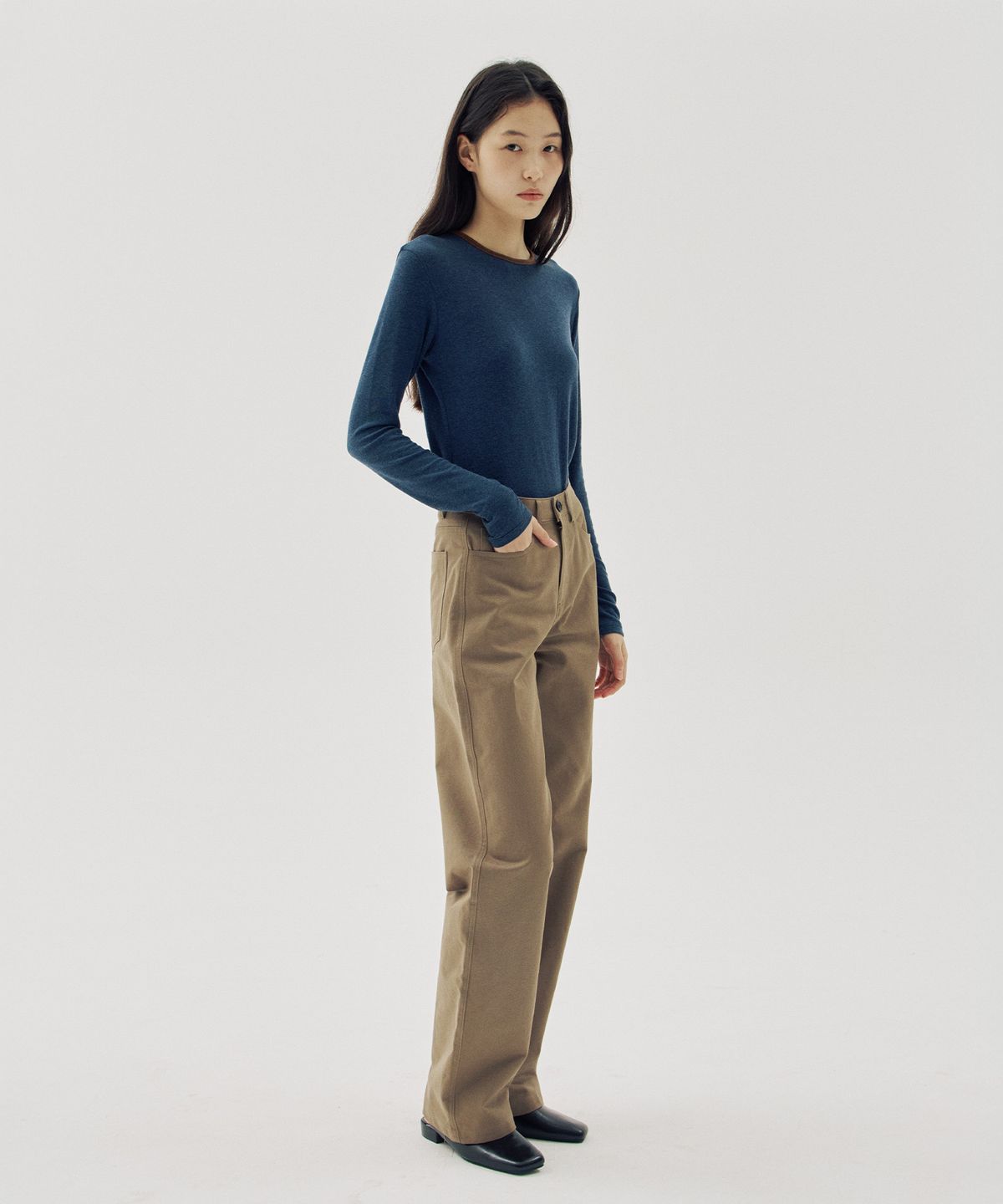 해브 앤 해브(HAVE8HAVE) Rere Tencel Wool Point T-Shirts_2 Color