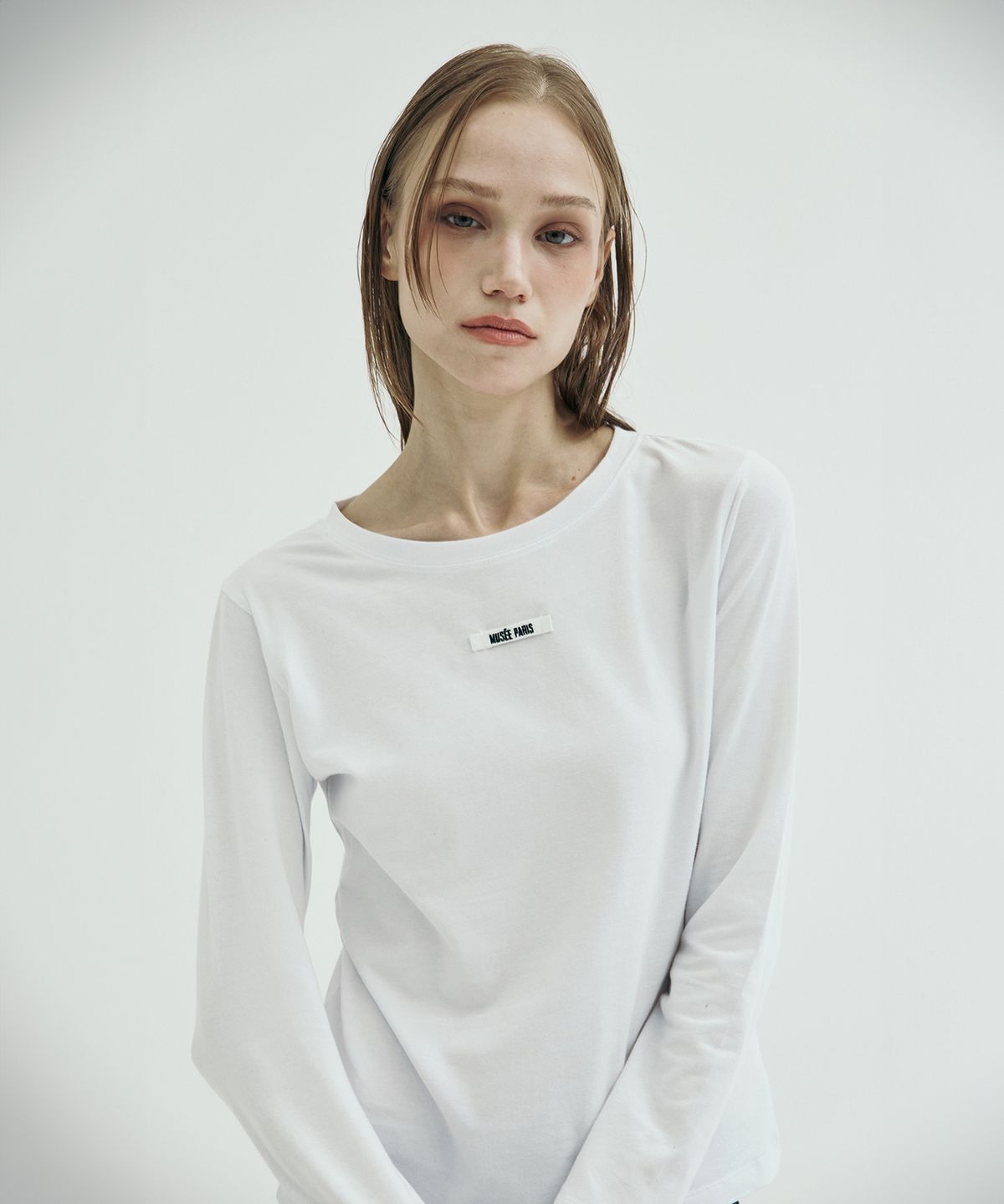 뮤제(MUSEE) MUSEE Vendome Sculpted-Shoulder T-Shirt_White