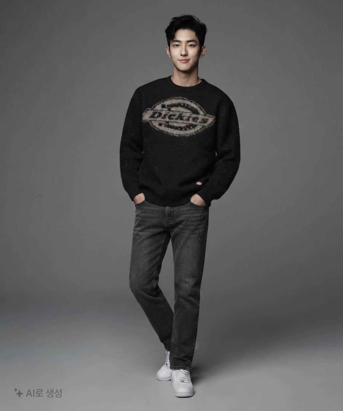디키즈(DICKIES) 아이코닉 로고 헤어리 니트 M