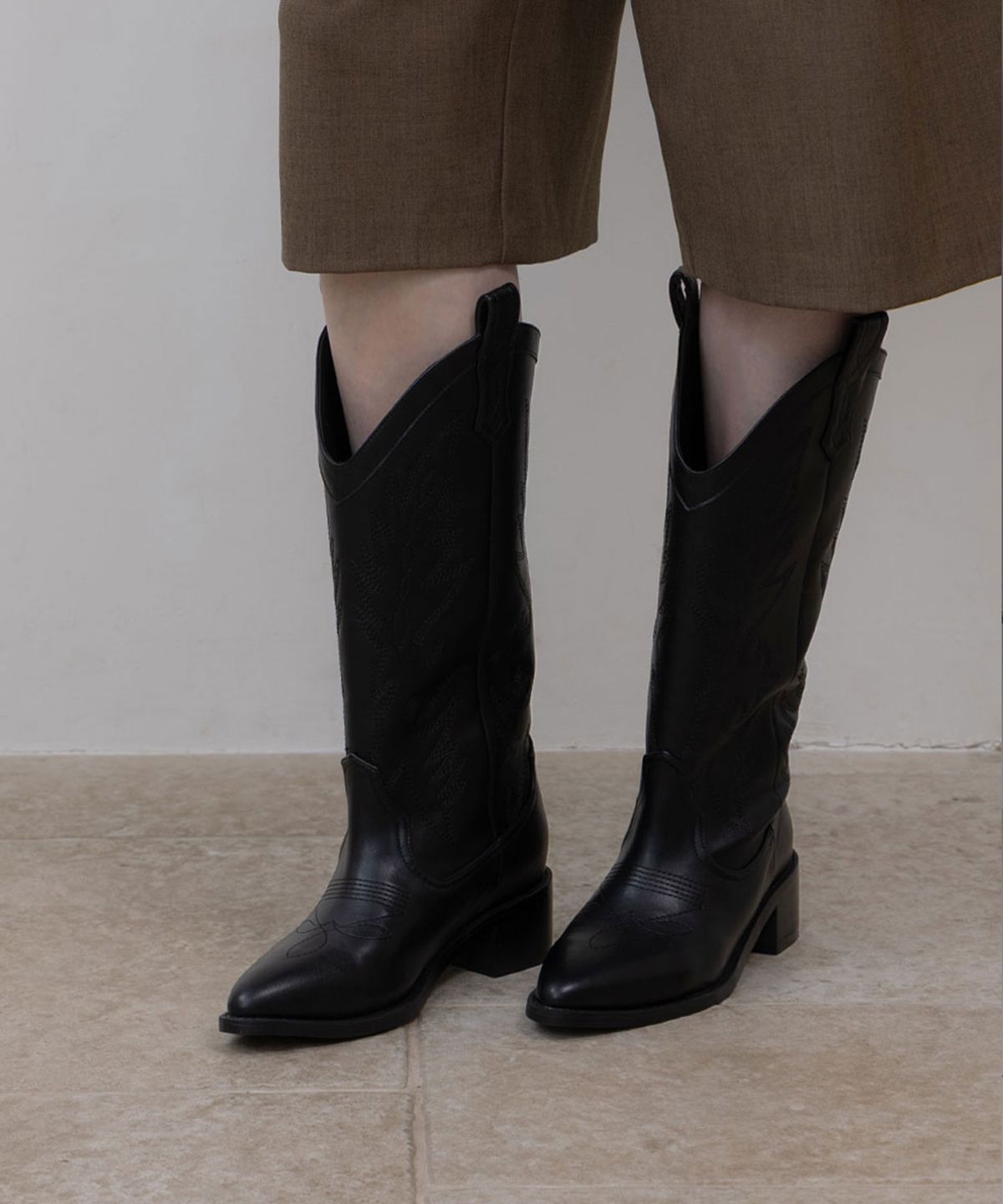 에펠클래식(EIFFELCLASSIC) FEVER Western Long Boots_black 피버 웨스턴 부츠 5.5cm