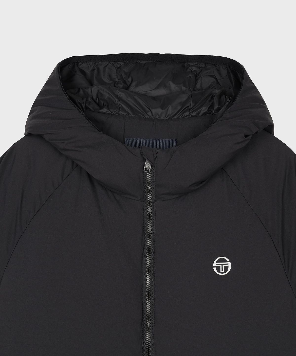 세르지오 타키니(SERGIO TACCHINI) W 에어테크 크롭 후드 경량 패딩 (Black)