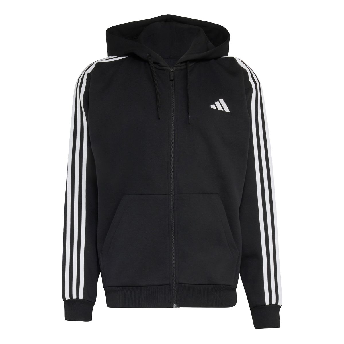아디다스(ADIDAS) 에센셜 3-스트라이프 플리스 전장 지퍼 후디 트랙 탑 KY6559