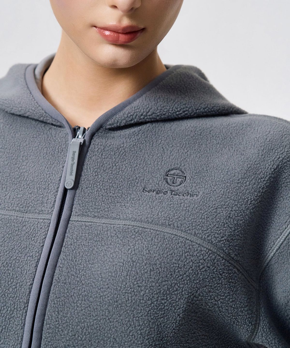 세르지오 타키니(SERGIO TACCHINI) W 쿠쉬웜 셰르파 플리스 후드집업 (D.Grey)