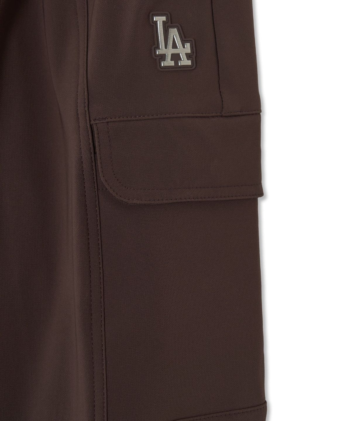 엠엘비 키즈(MLB KIDS) 아웃도어 커브드 와이드 플리스 기모 우븐팬츠 LA (Brown)