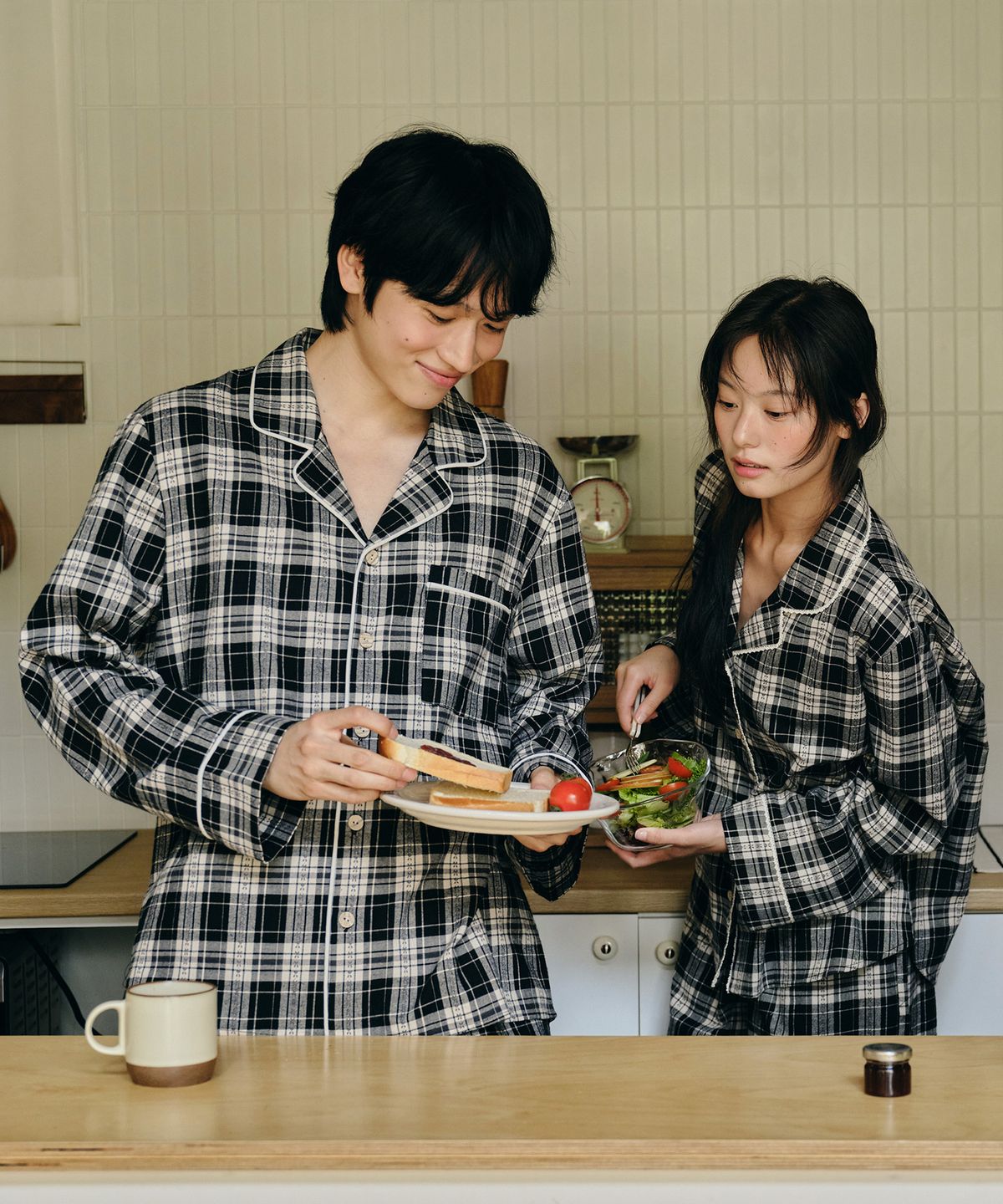 울랄라파자마(ULLALA PAJAMAS) 마로 긴팔 여성페어 블랙 (32수)