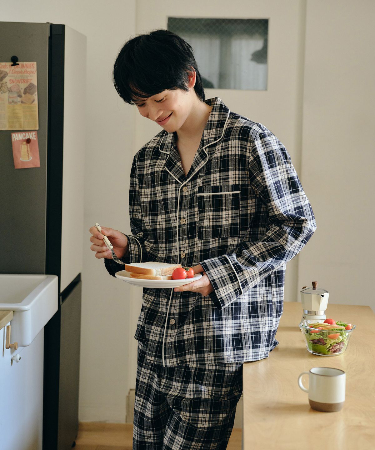 울랄라파자마(ULLALA PAJAMAS) 마로 긴팔 남성페어 블랙 (32수)