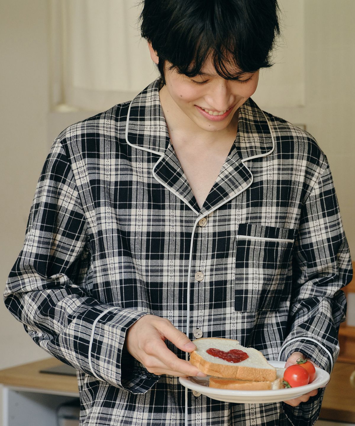 울랄라파자마(ULLALA PAJAMAS) 마로 긴팔 남성페어 블랙 (32수)