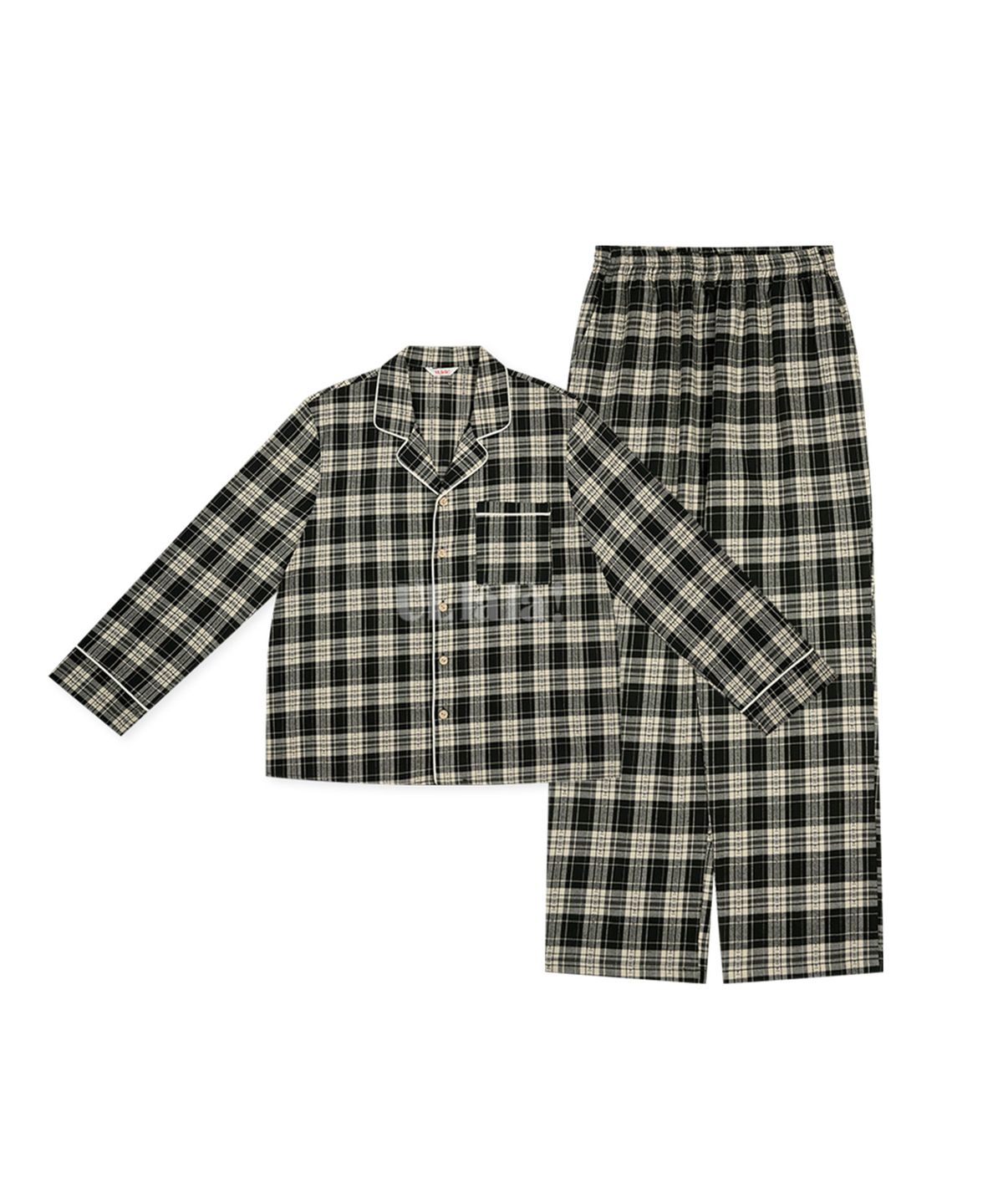 울랄라파자마(ULLALA PAJAMAS) 마로 긴팔 남성페어 블랙 (32수)