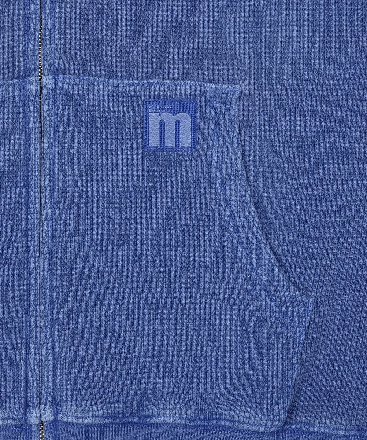맨하탄레코즈(MANHATTAN RECORDS) MR PM Waffle Hoodie zip-up - Blue