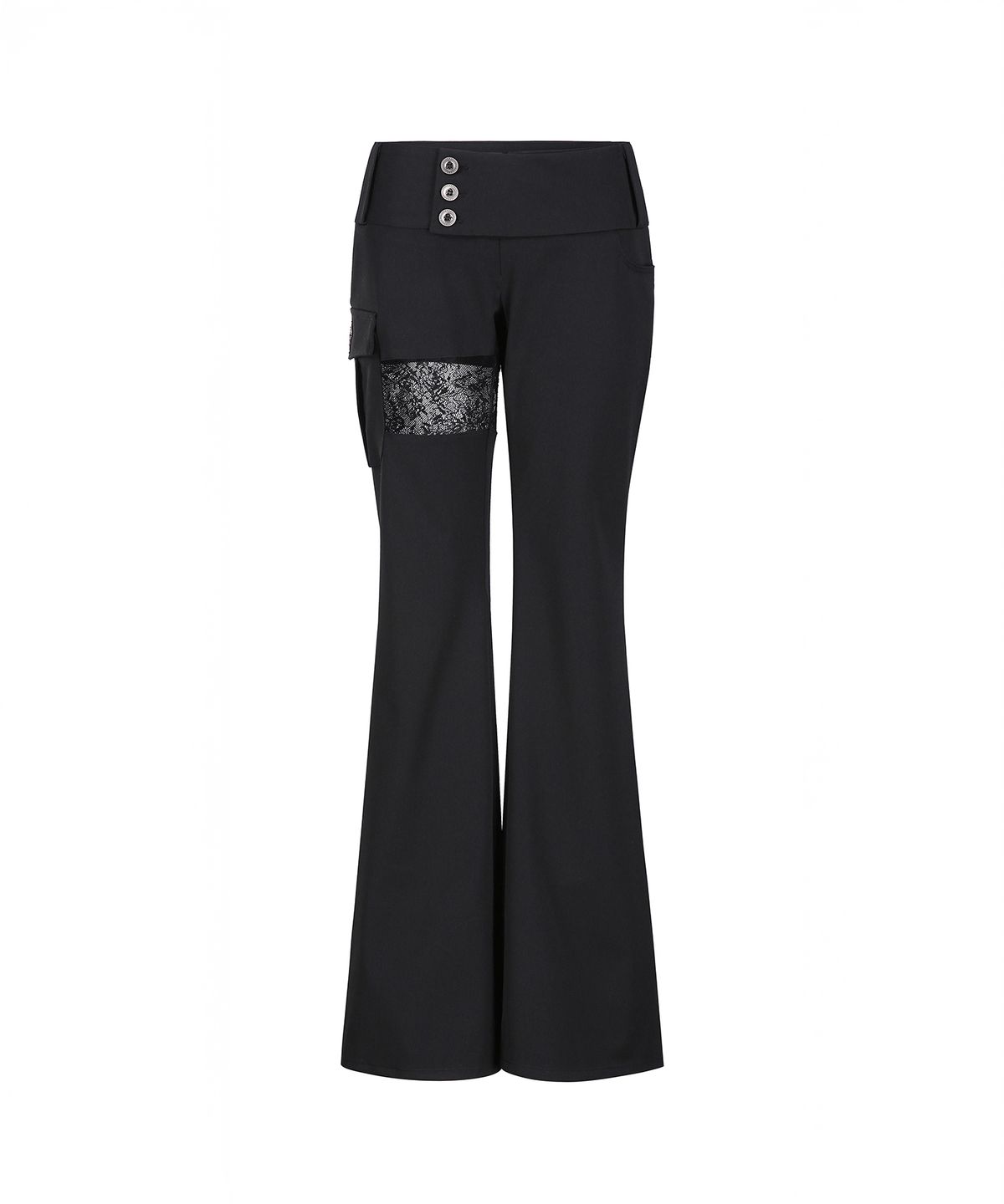 쇠아(SØAR) Lace Layered Low-Rise Bootcut Pants