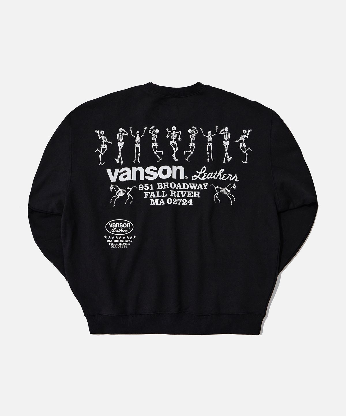 벤슨 레더스(VANSON LEATHERS) 벤스 레더 댄싱 본 스웻셔츠 / 블랙 & 화이트