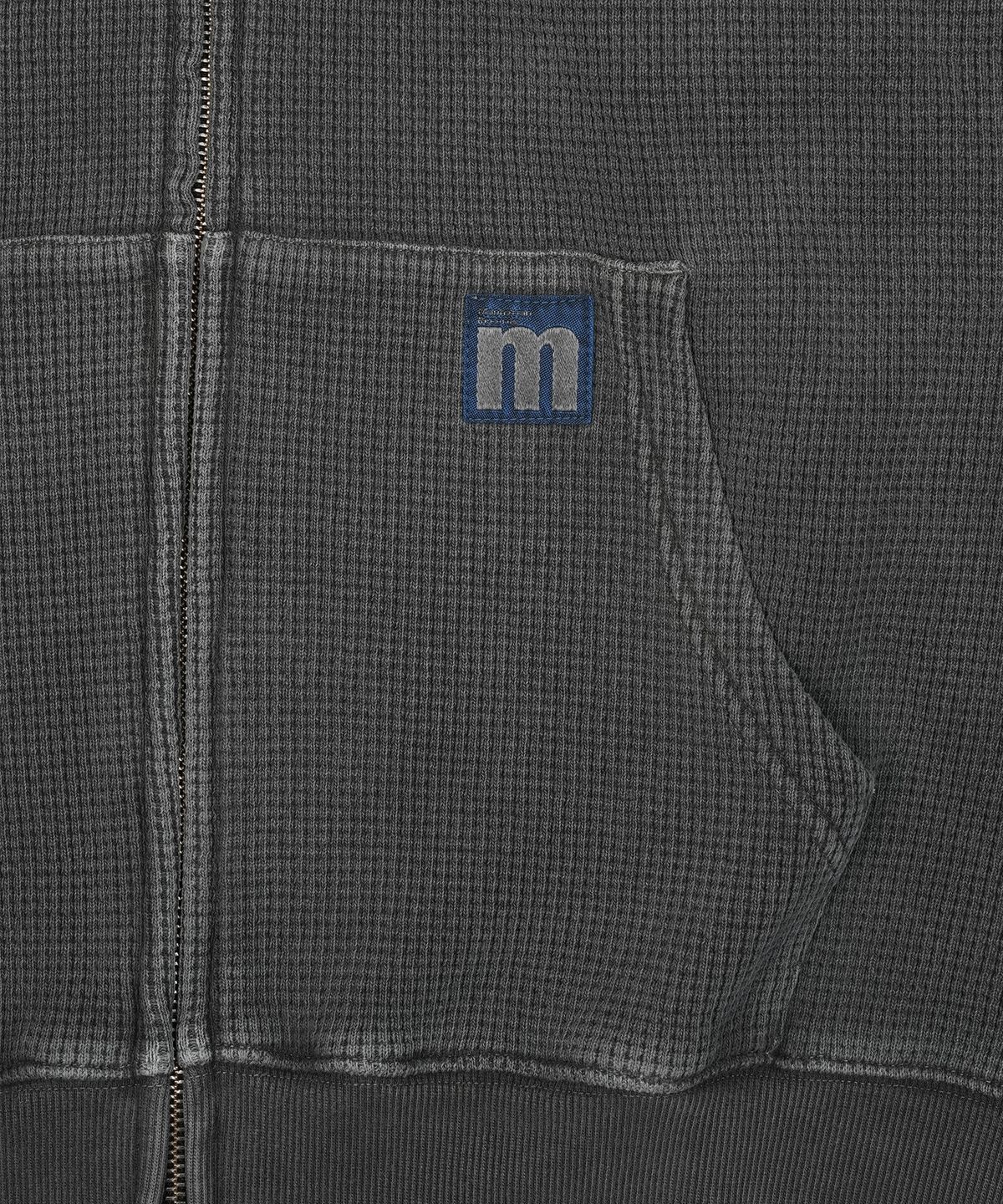 맨하탄레코즈(MANHATTAN RECORDS) MR PM Waffle Hoodie zip-up - Charcoal
