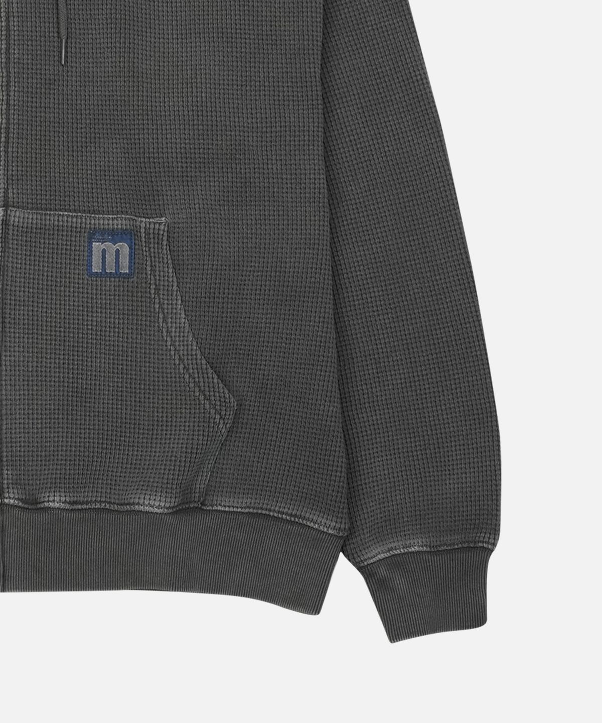 맨하탄레코즈(MANHATTAN RECORDS) MR PM Waffle Hoodie zip-up - Charcoal