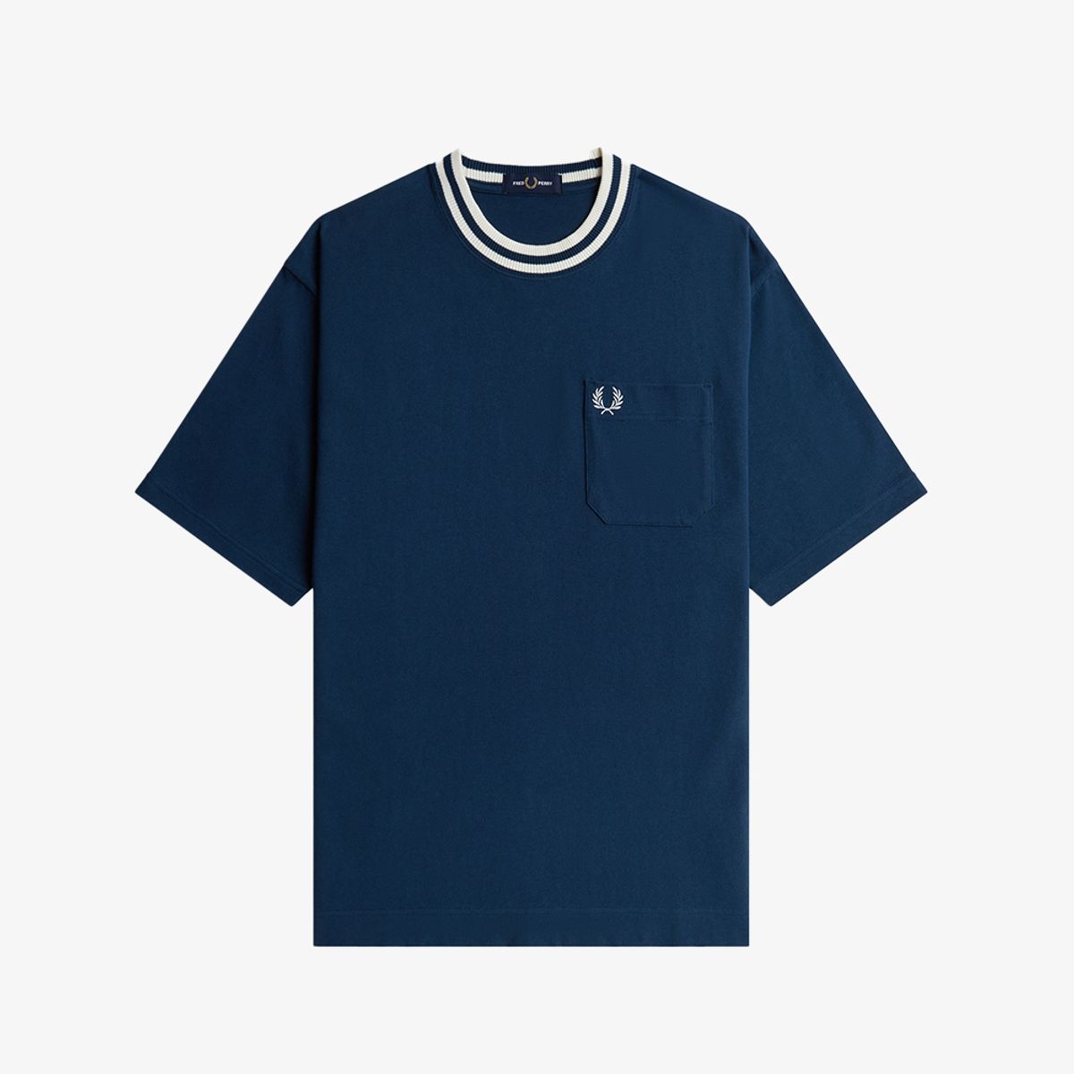 프레드페리(FRED PERRY) [Sport] 릴렉스드 볼드 팁드 티셔츠 - 모드블루 AFPM2G33489-30C