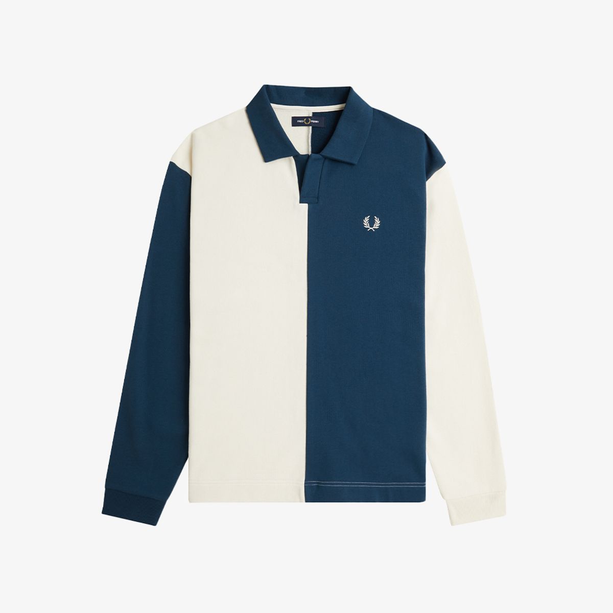 프레드페리(FRED PERRY) [Sport] 릴렉스드 스플릿 패널 칼라드 스웻셔츠 - 모드블루 AFPM2G33713-30C