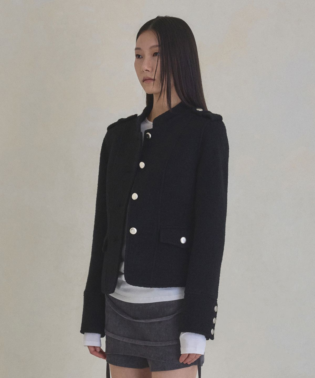 실롯(SEALOT) 4 Buttons Heavy Wool Jacket (Black)