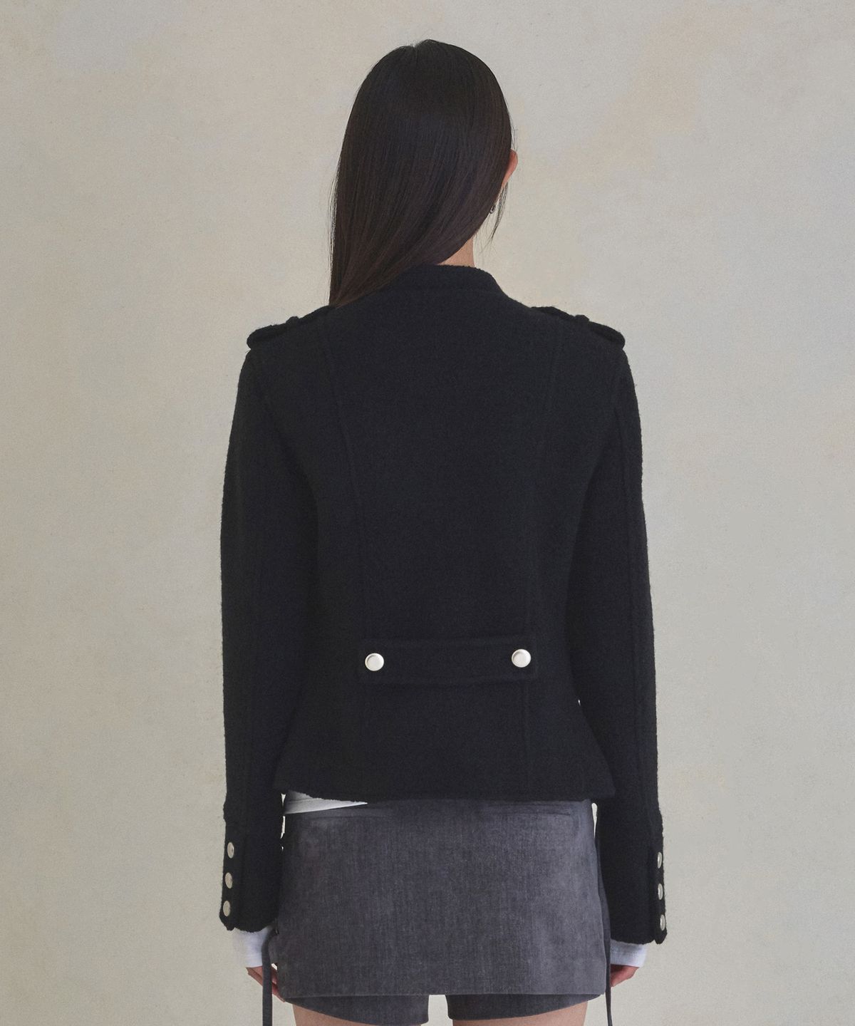 실롯(SEALOT) 4 Buttons Heavy Wool Jacket (Black)