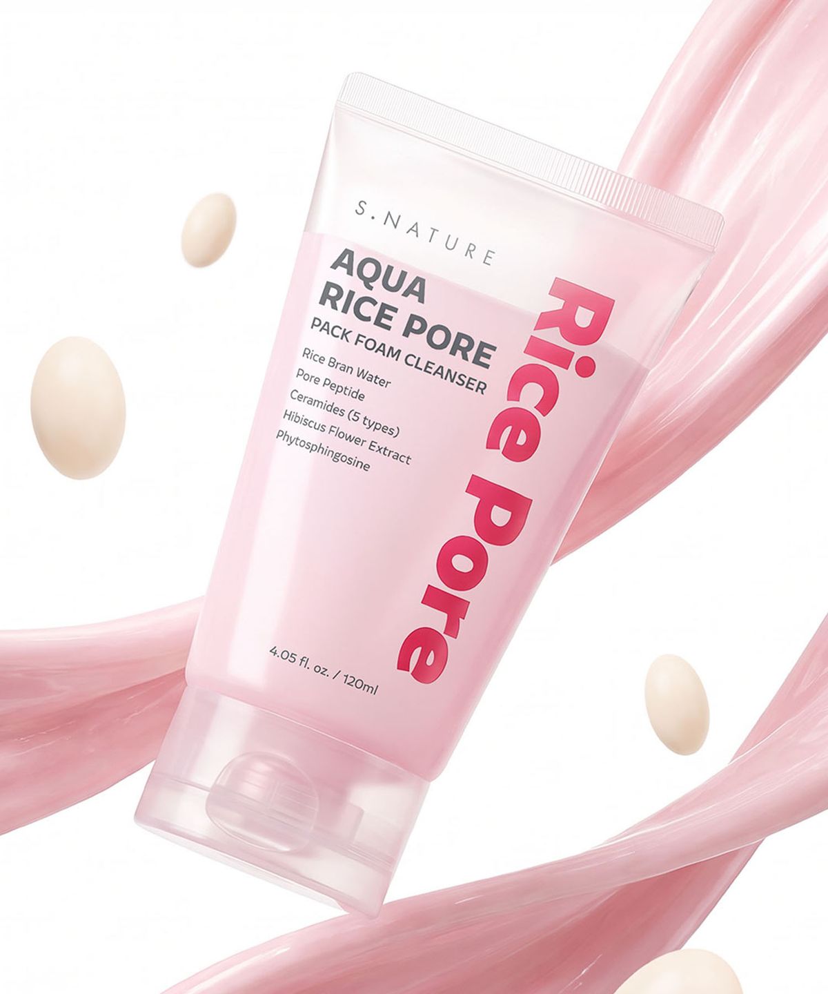에스네이처(S.NATURE) 아쿠아 라이스 모공 쌀떡팩폼 120ml