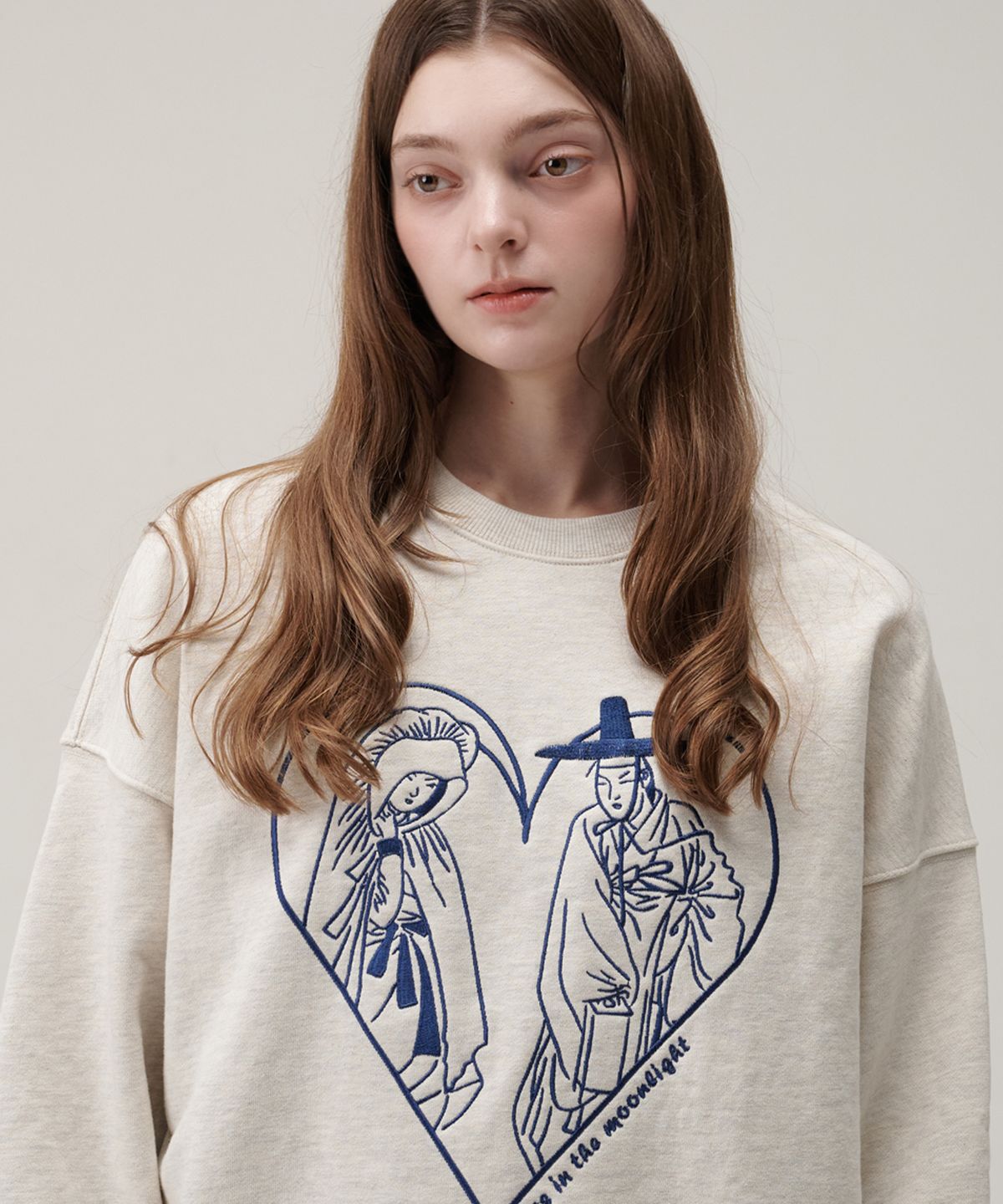 유가당(YUGADANG) Lovers in the moonlight sweatshirt_oatmeal beige 월하정인 스웻셔츠_오트밀 베이지