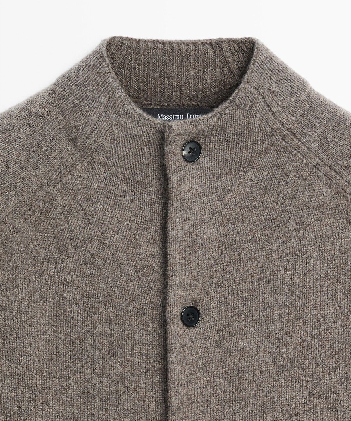마시모두띠(MASSIMO DUTTI) 울 블렌드 퍼킨스넥 니트 가디건