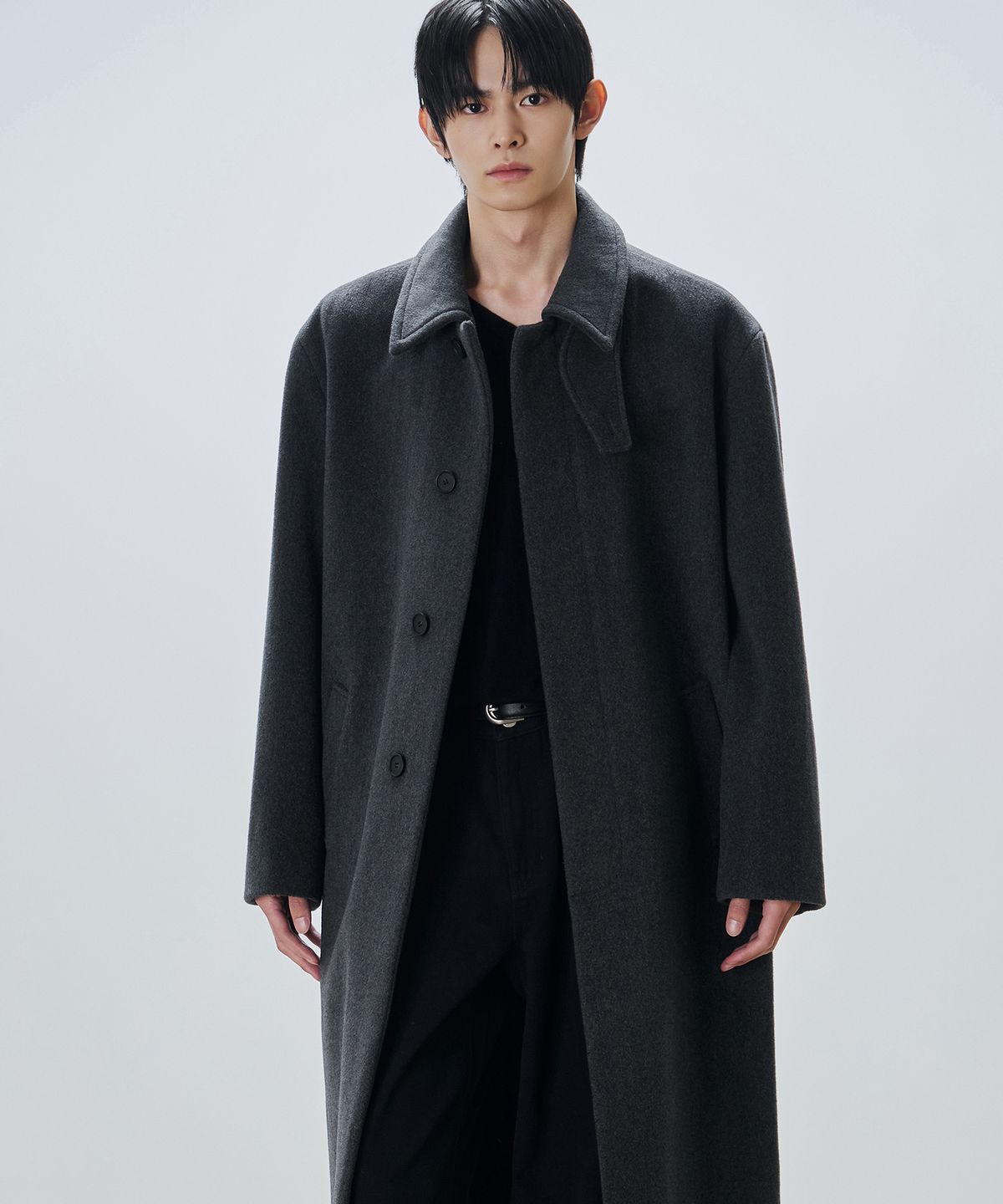 드로우핏(DRAW FIT) 프리미어 퓨어 캐시미어 발마칸 코트 [MELANGE CHARCOAL]