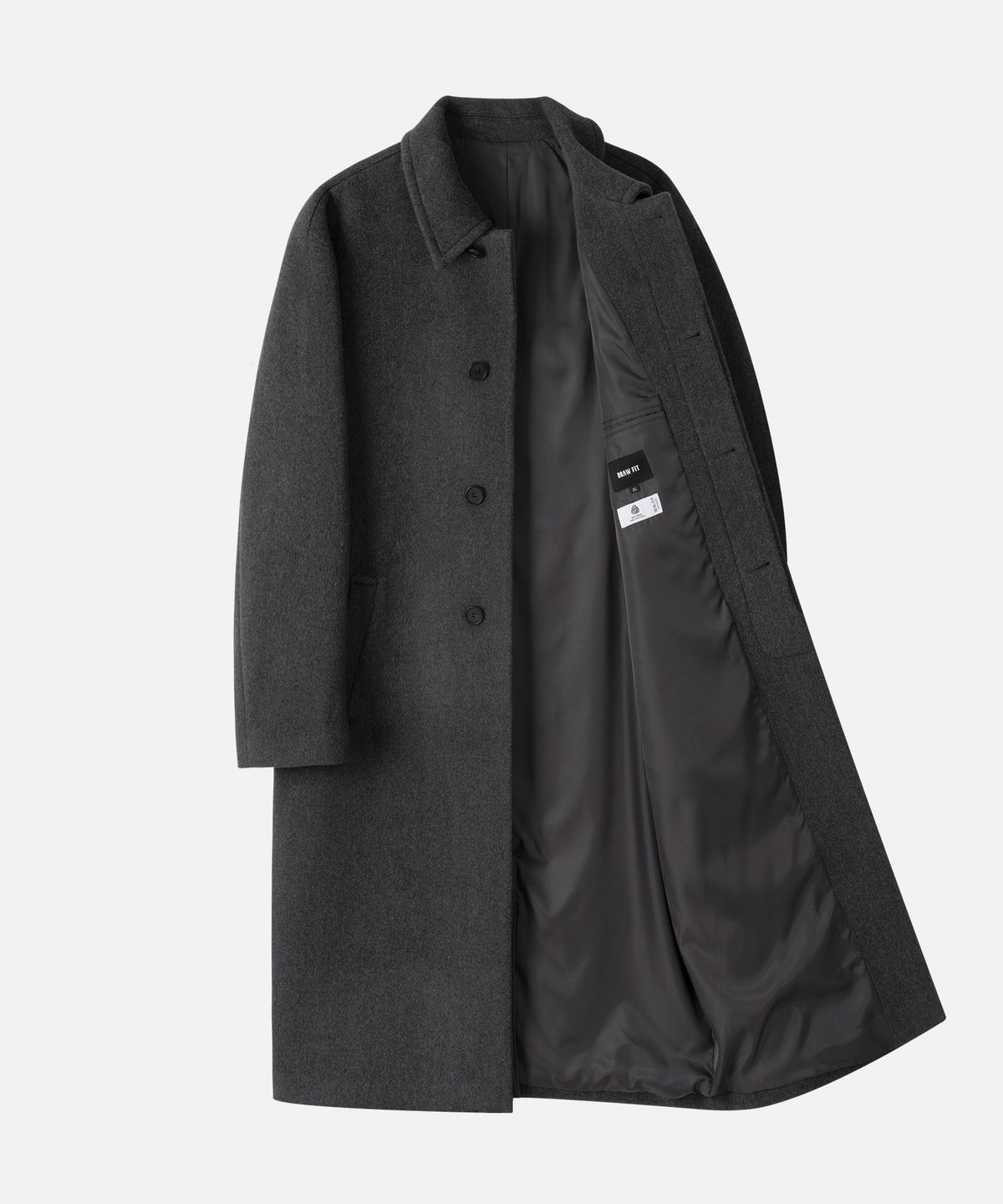 드로우핏(DRAW FIT) 프리미어 퓨어 캐시미어 발마칸 코트 [MELANGE CHARCOAL]