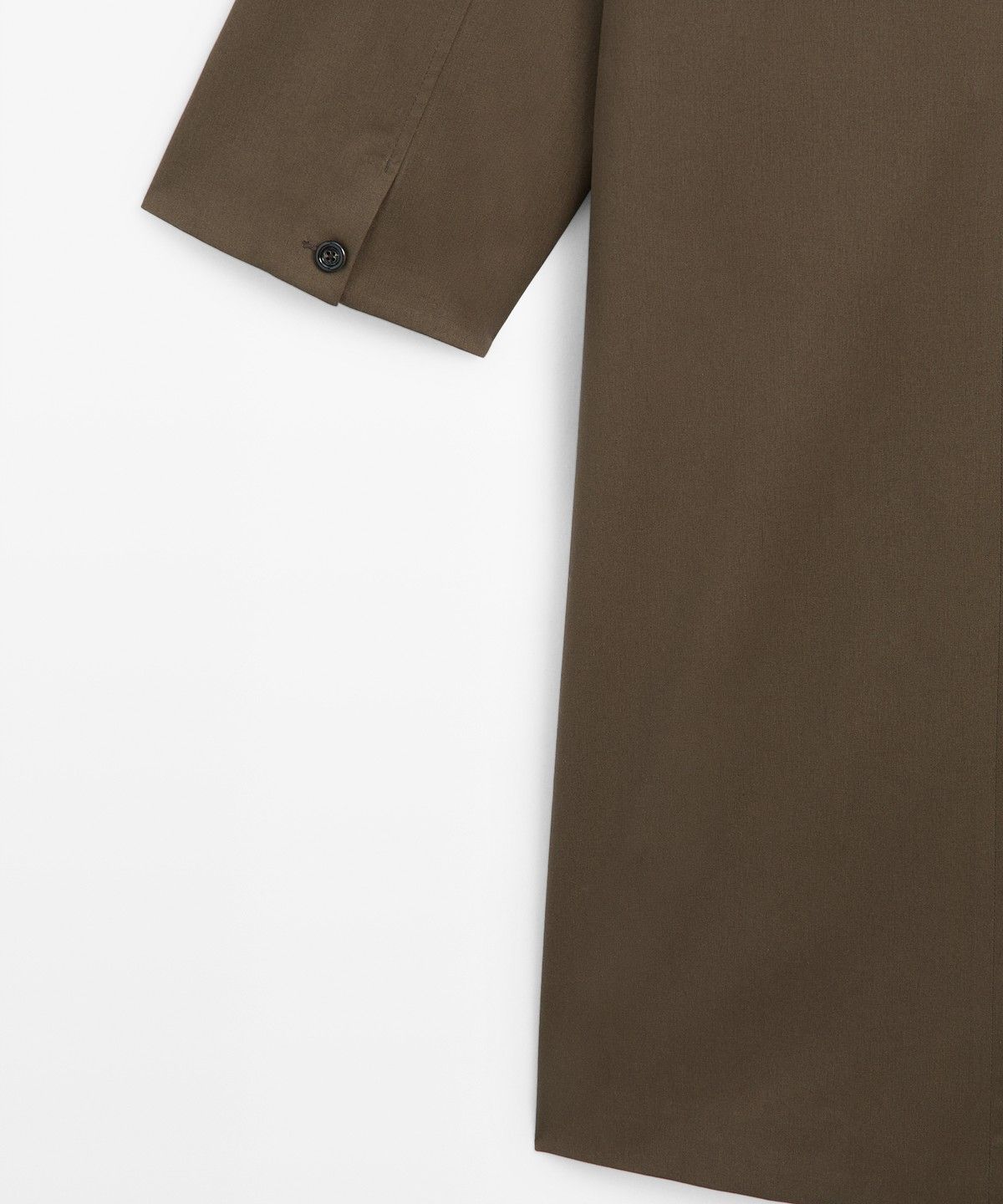 마시모두띠(MASSIMO DUTTI) 코튼 블렌드 트렌치코트 - 사이드 슬릿 디테일