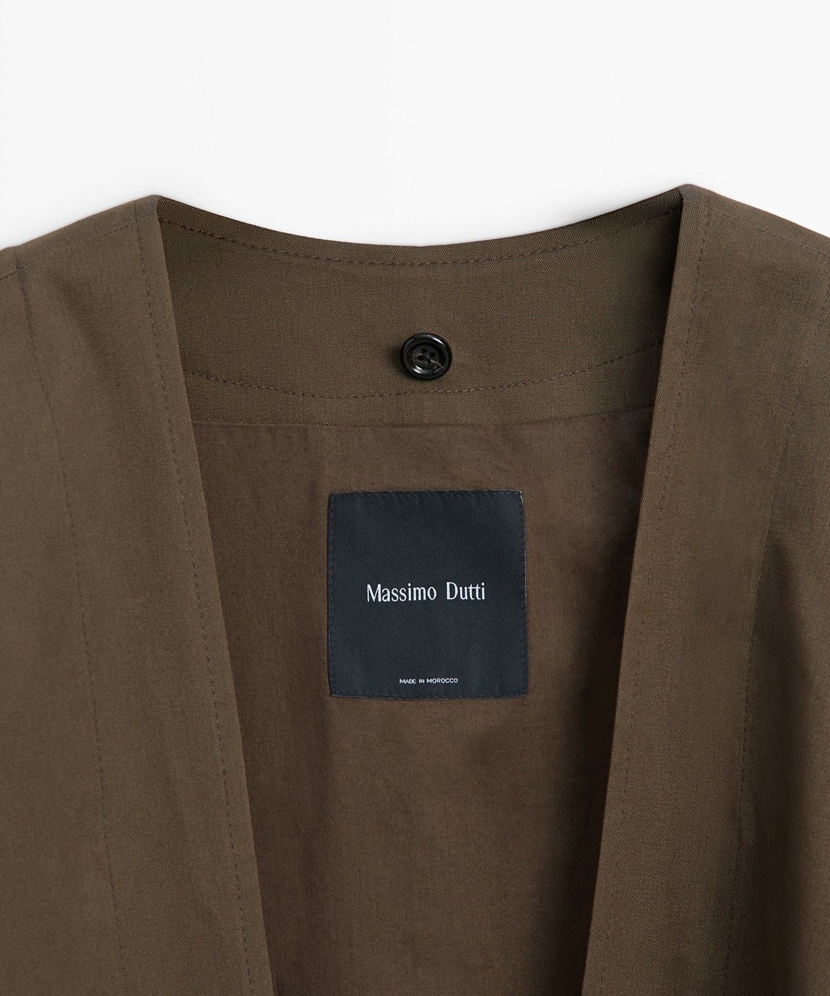 마시모두띠(MASSIMO DUTTI) 코튼 블렌드 트렌치코트 - 사이드 슬릿 디테일