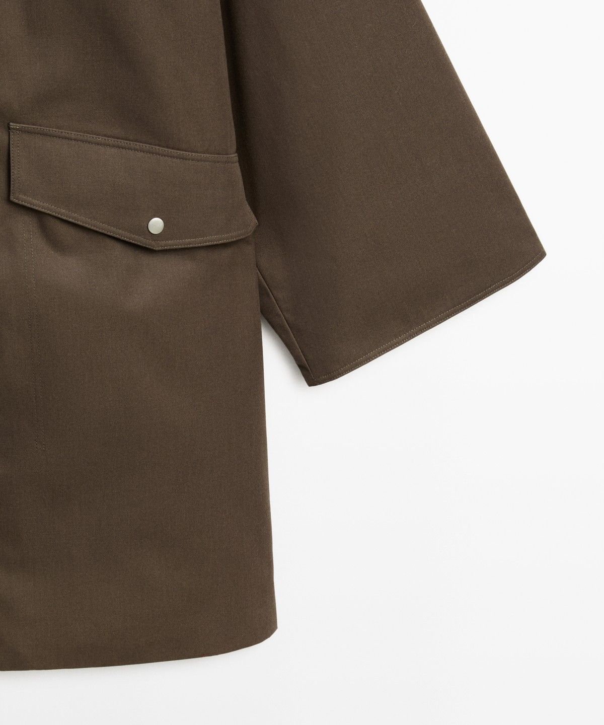 마시모두띠(MASSIMO DUTTI) 왁스 코팅 효과 체크 안감 파카