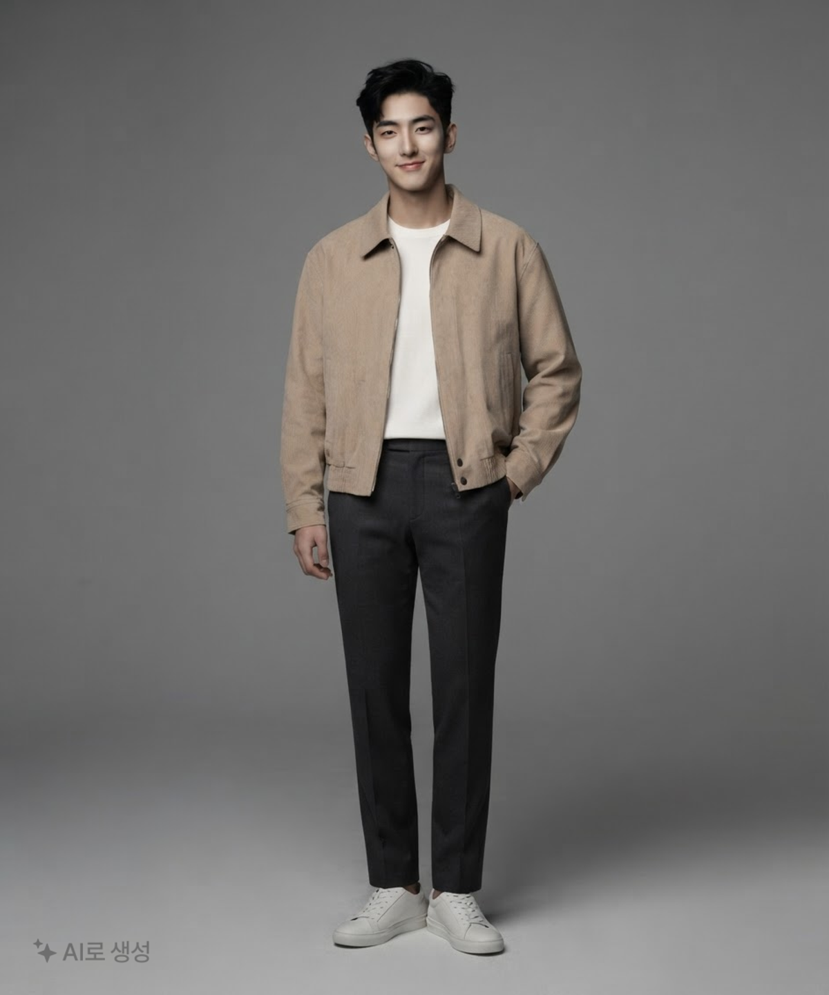 무신사 스탠다드(MUSINSA STANDARD) 14W 코듀로이 미니멀 블루종 재킷 L