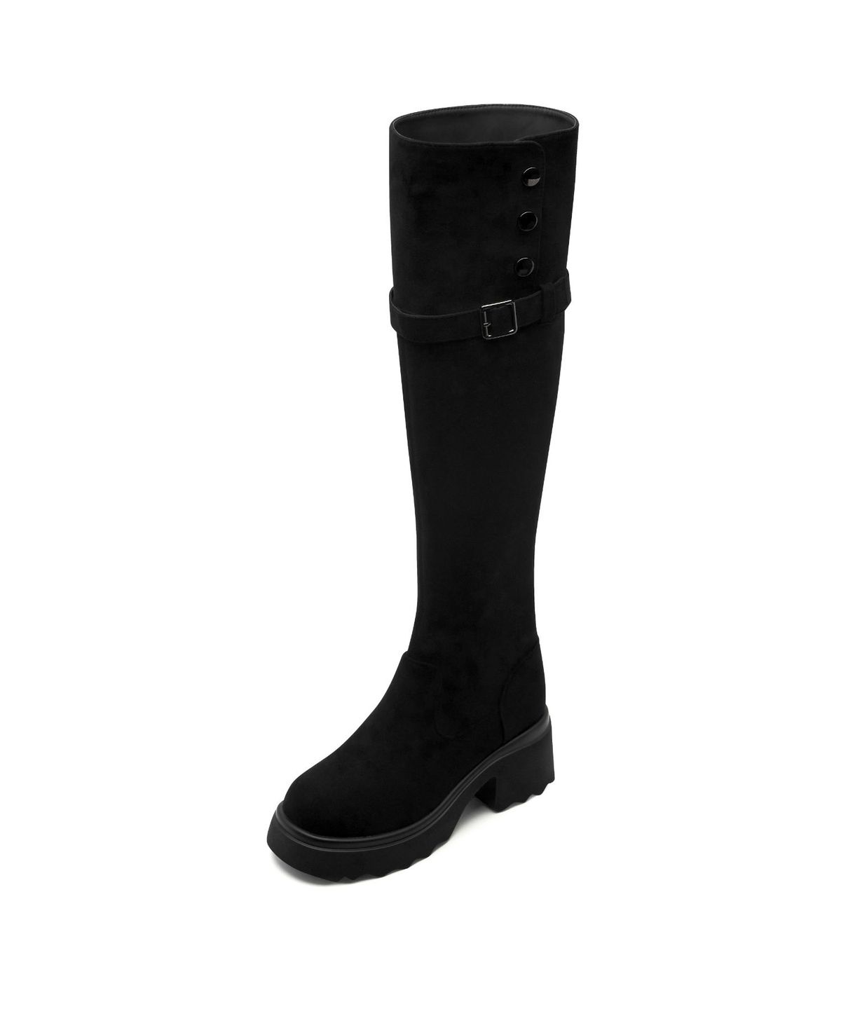 스퍼(SPUR) Slouchy Belted Flatform Long Boots 스웨이드 롱 부츠 7.5cm -VA9071 (1color)