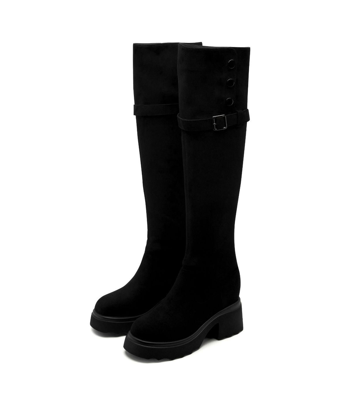 스퍼(SPUR) Slouchy Belted Flatform Long Boots 스웨이드 롱 부츠 7.5cm -VA9071 (1color)