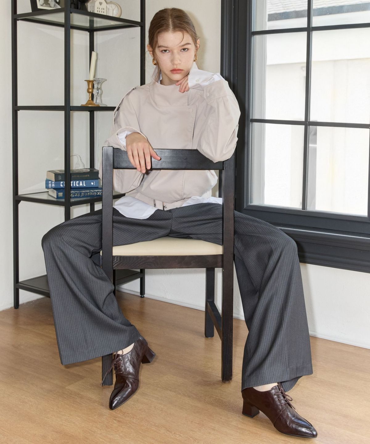 스퍼(SPUR) Jade Oblique Middle Loafer 양가죽 램스킨 로퍼 5cm -WA9012 (2color)