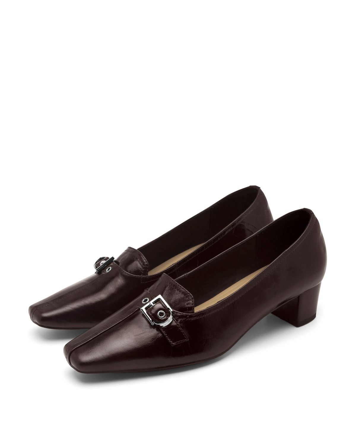 스퍼(SPUR) Lene Belted Middle Pumps 소가죽 힐 펌프스 4.5cm -WA9013 (2color)