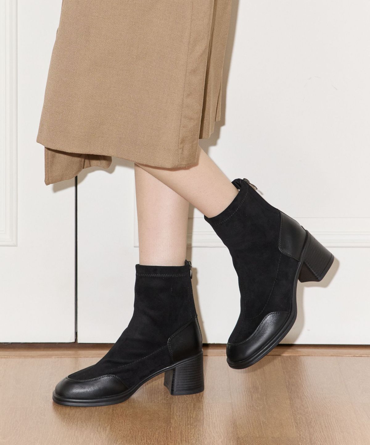 스퍼(SPUR) Colin Round Edge Ankle Boots 네오프렌 or 소가죽 앵클 부츠 7cm -WA8025 (2color)