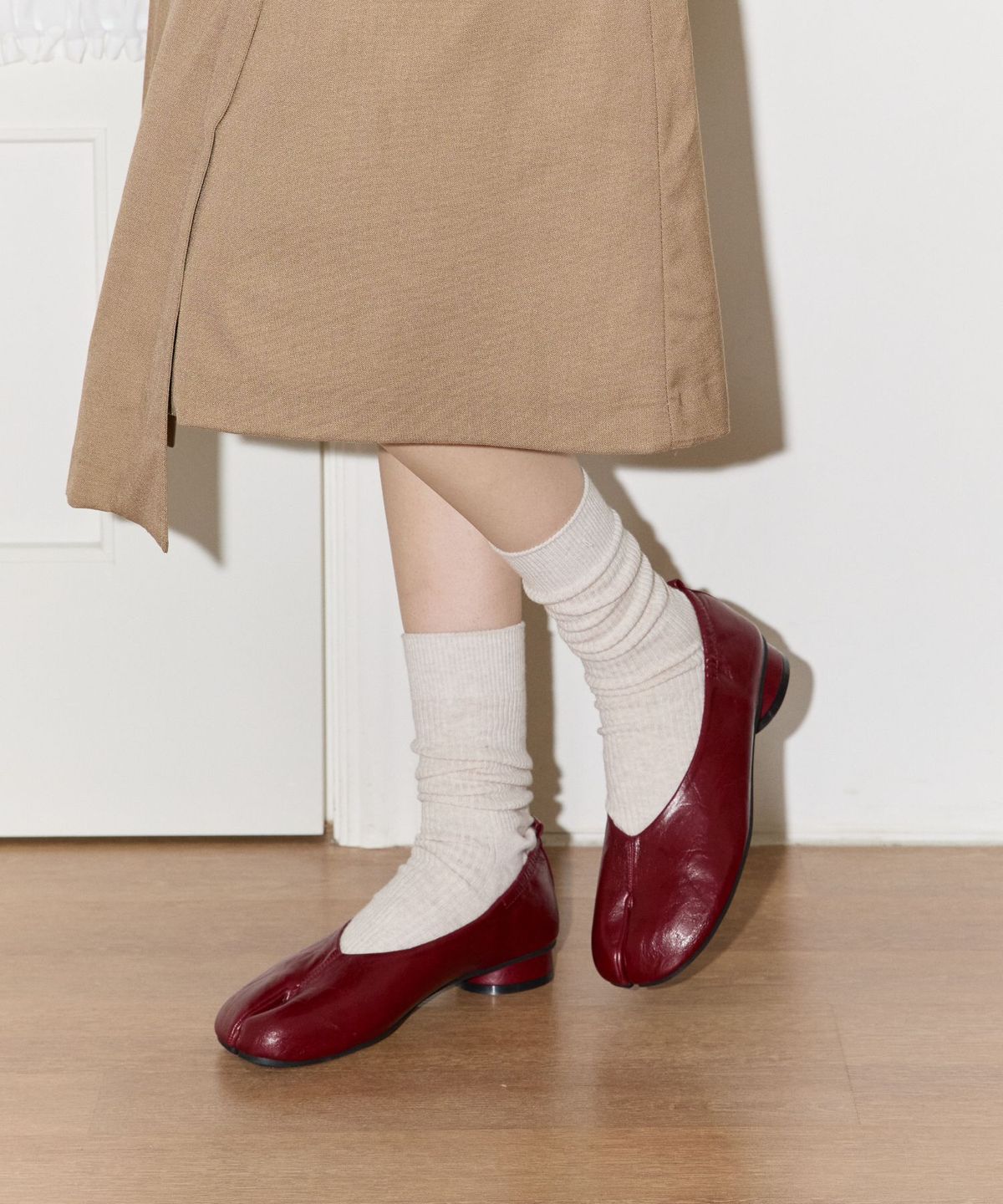스퍼(SPUR) Split V-edge banding flats 타비 플랫 3cm -WA9033 (3color)