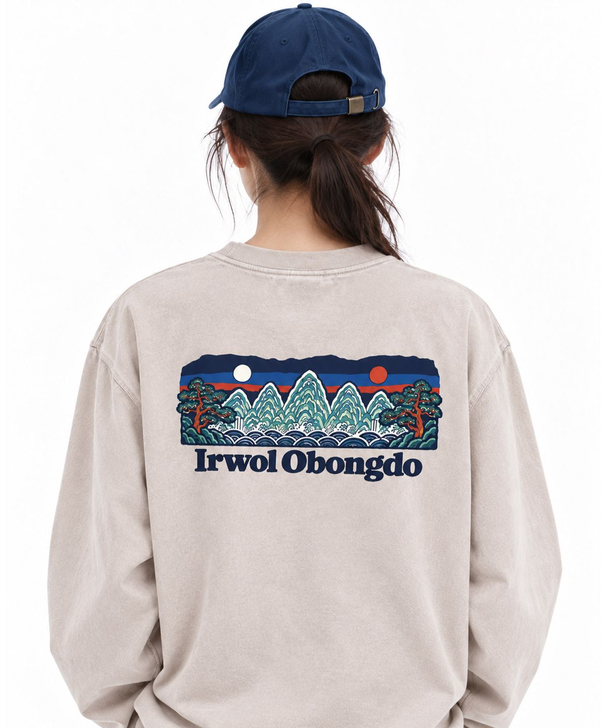 원헌드레드퍼센트(OHP) OHPxHARMONIA 일월오봉도 피그먼트 긴팔티6