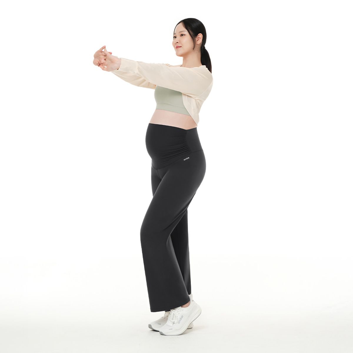 안다르(ANDAR) 릴레어 기모 임부 와이드 레깅스
