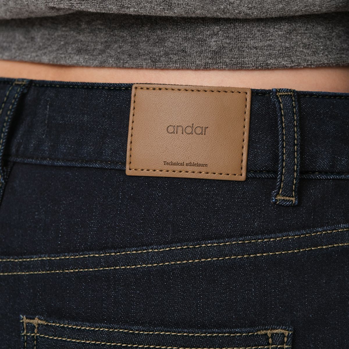 안다르(ANDAR) 에어데님 약기모 세미 와이드 청바지