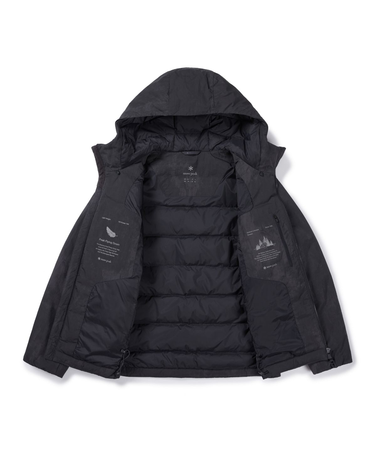 스노우피크 어패럴(SNOWPEAK APPAREL) 프린트 경량 다운 자켓 (S26WMTDJ36) Dark Charcoal