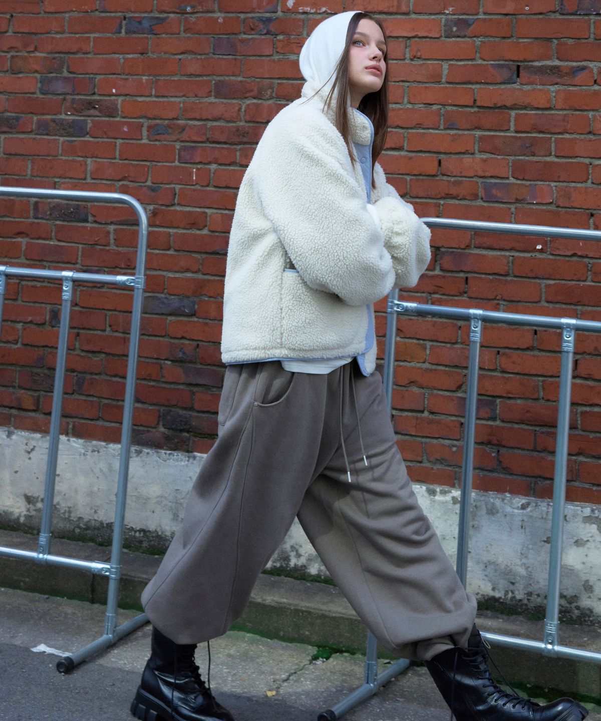 미쏘(MIXXO) 워시드 밴딩 와이드 팬츠_MIWTMH131C