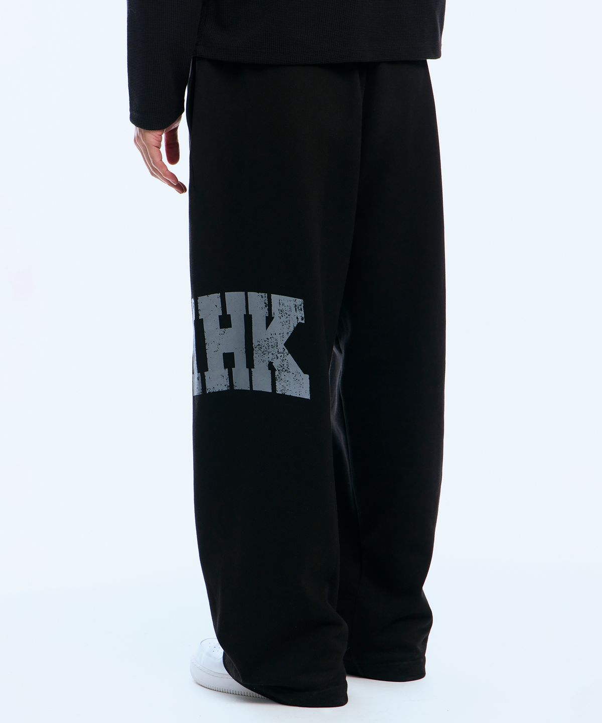 미학(MIHAK) 바시티 크랙 와이드 팬츠 (BLACK)